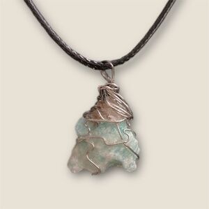 115 Raw Amazonite Crystal Pendant